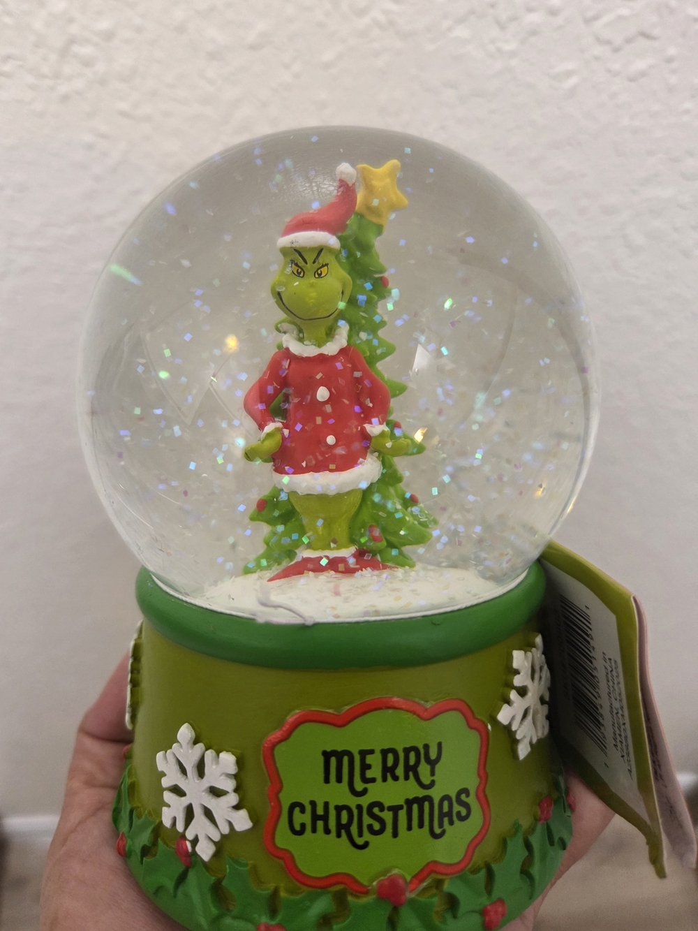 Holiday Grinch musical Snow Globe